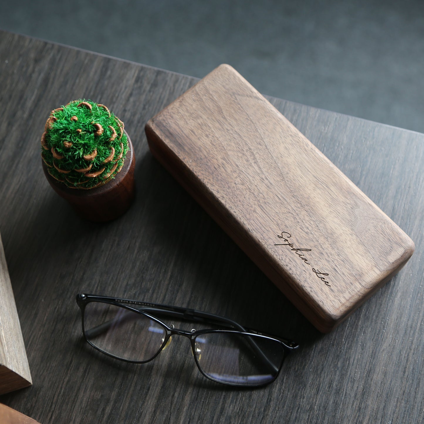 Personalized Walnut Eyeglasses Case-Retro Spectacle Holder-Student's Glasses Case-Custom Real Walnut Wood Eyeglasses Box-School Season Gift