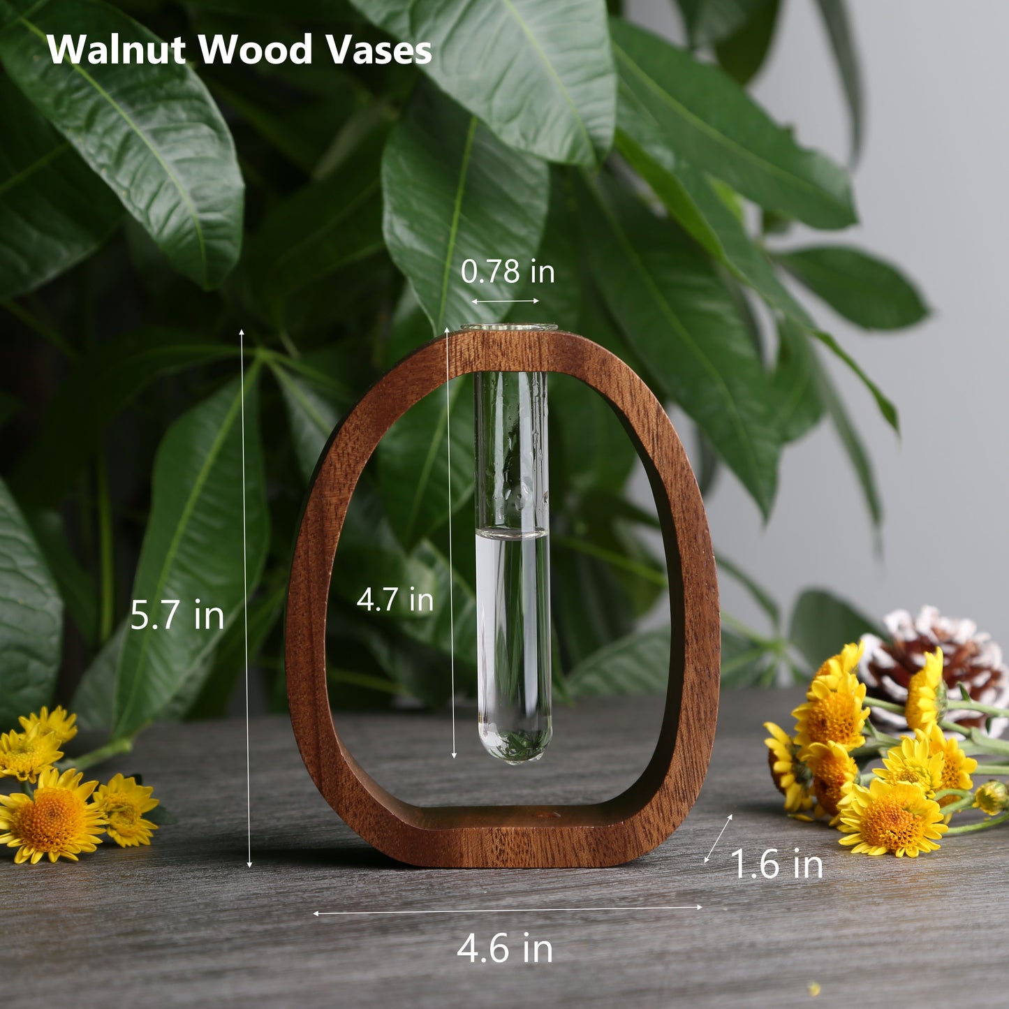 Custom Walnut Wood Vase,Personalized Flower Holder,Unique Gift for Her,Gift for Mom,Home Decoration,Eco-Friendly Décor,Thoughtful Gift Idea