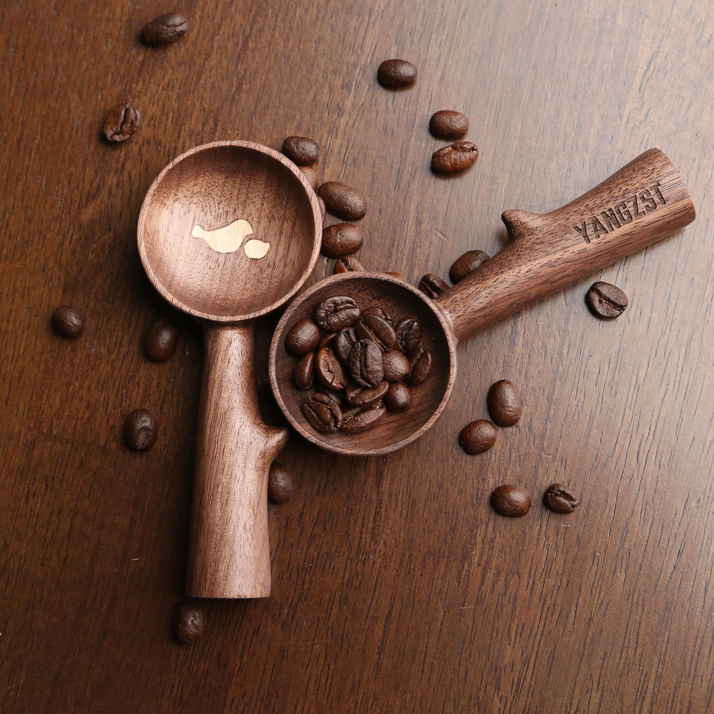 Custom Walnut Wood Coffee Scoop,Personalized Coffee Measuring Spoon,Eco-Friendly Coffee Gift,Great for Coffee Lovers,Ideal for Home&Café Use