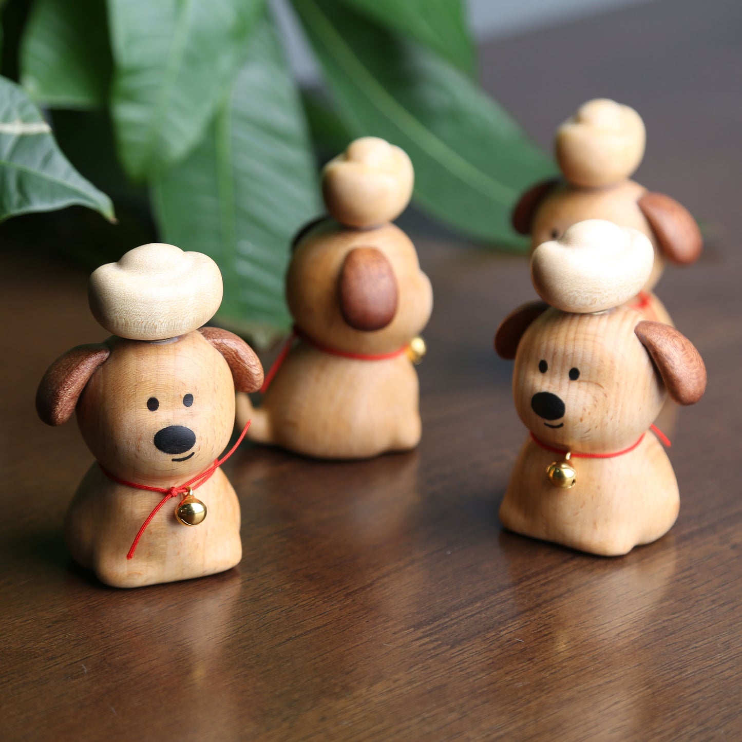 Personalized Wooden Dog Figurine with Gold Ingot,Lucky Feng Shui Desk Décor,Prosperity Puppy Ornament for Car or Office,Gift for Dog Lovers