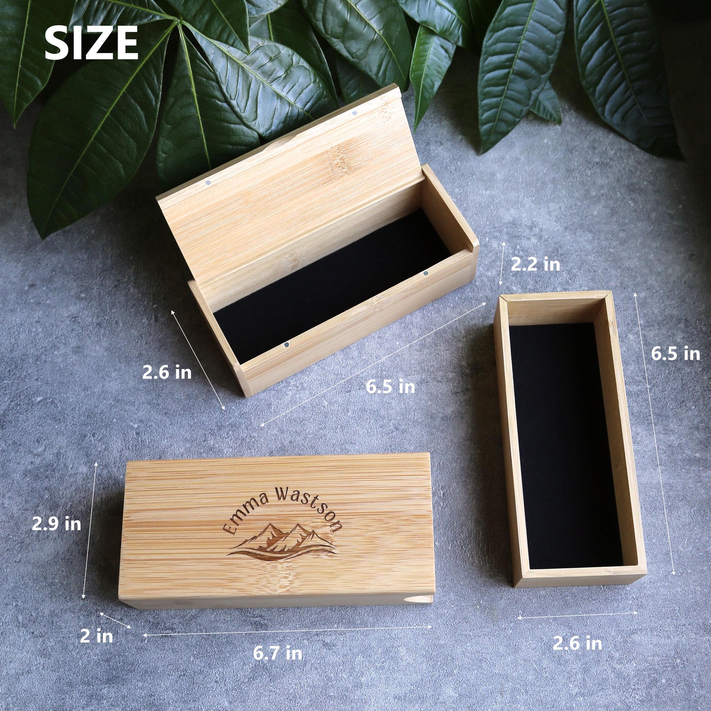 Personalized Bamboo Eyeglasses Case-Custom Engraved Glasses Case-Unique Eyeglasses Box, Premium Wood Glasses Holder-School Season Gift