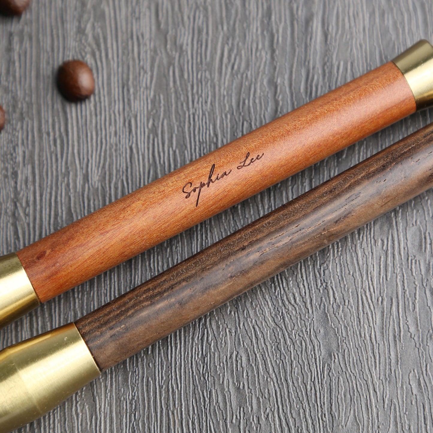 2pcs Wooden Coffee Dosing Brush for Grinder and Machine Cleaning,Custom Name Engraving,Ideal for Home,Coffee Shop/Bar,Gift for Coffee Lovers