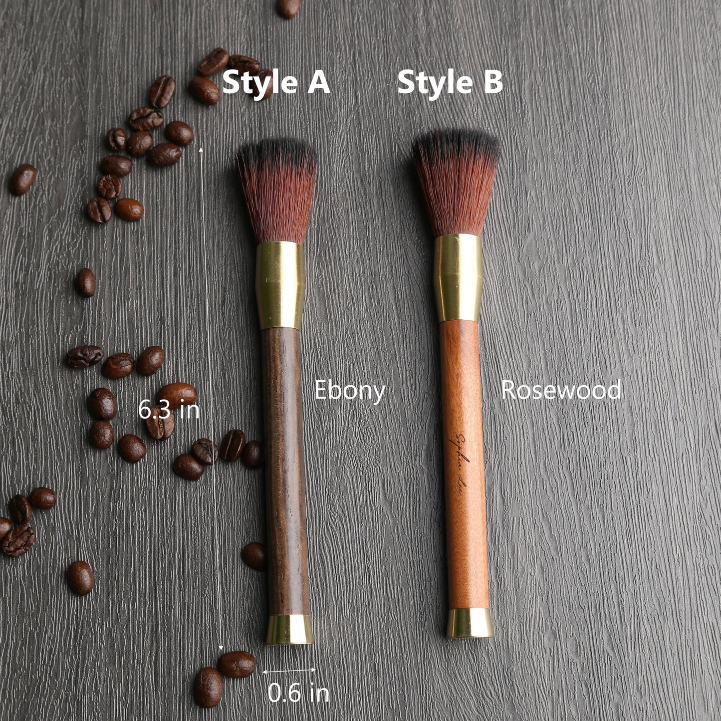 2pcs Wooden Coffee Dosing Brush for Grinder and Machine Cleaning,Custom Name Engraving,Ideal for Home,Coffee Shop/Bar,Gift for Coffee Lovers