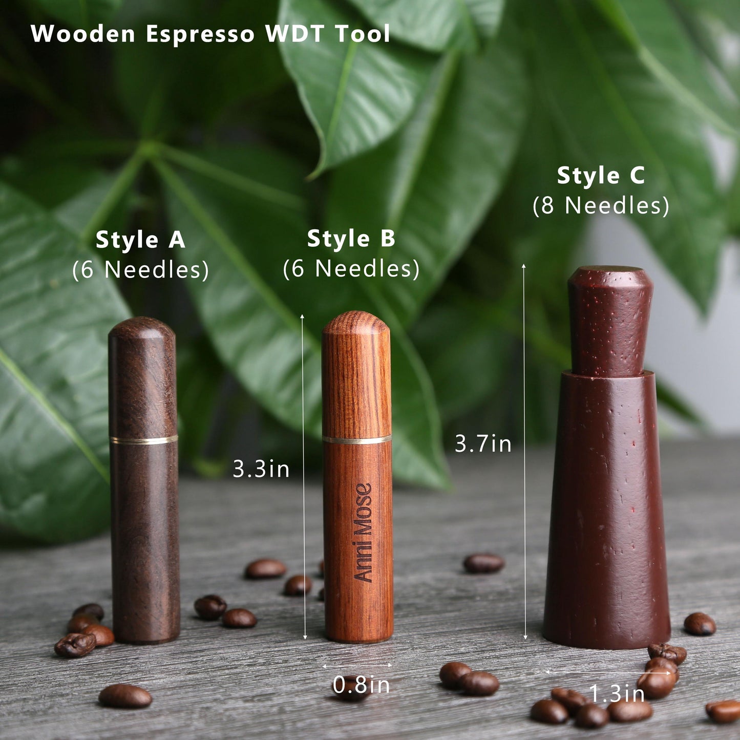 2pcs Wooden WDT Tool,Espresso Coffee Stirrer,6/8 Needles,Distribution Tool,Barista Tool,Custom Name Engraving,Ideal for Home/Coffee Shop Use