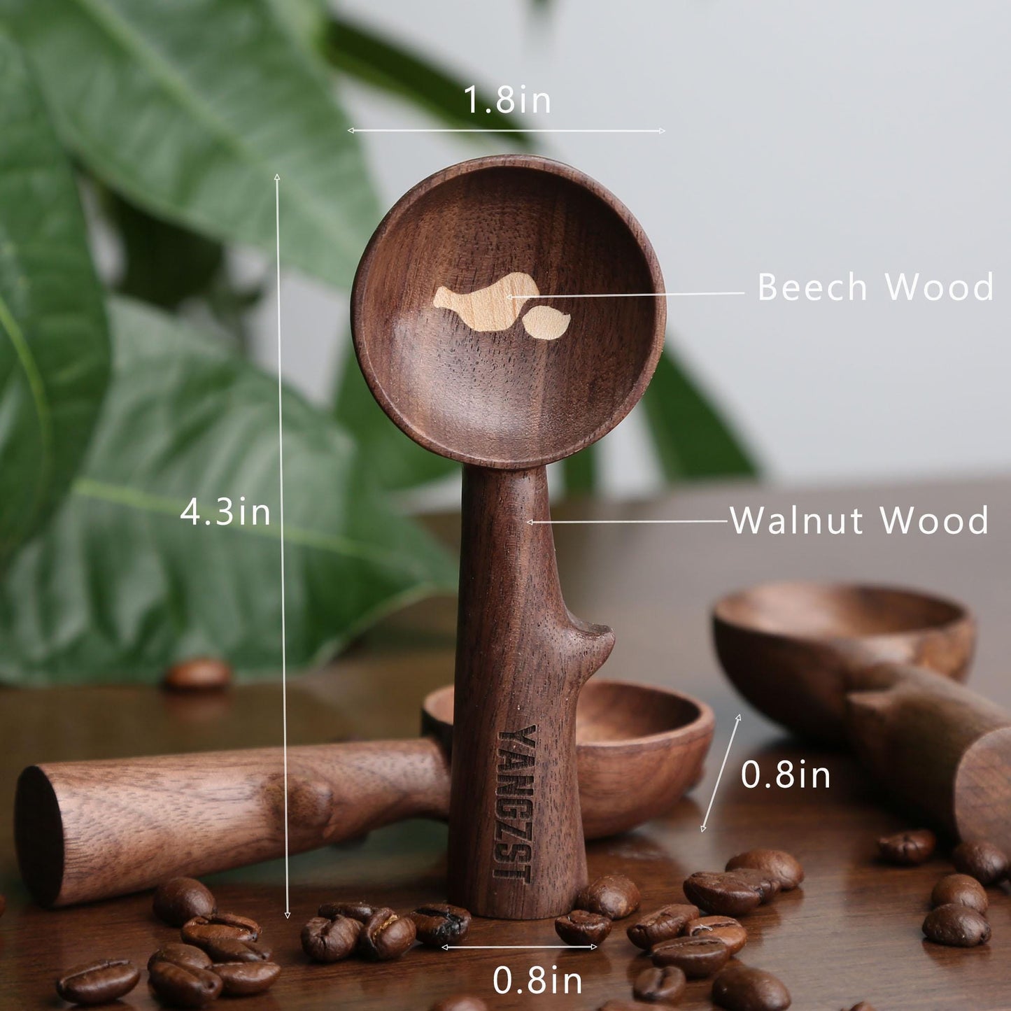 Custom Walnut Wood Coffee Scoop,Personalized Coffee Measuring Spoon,Eco-Friendly Coffee Gift,Great for Coffee Lovers,Ideal for Home&Café Use