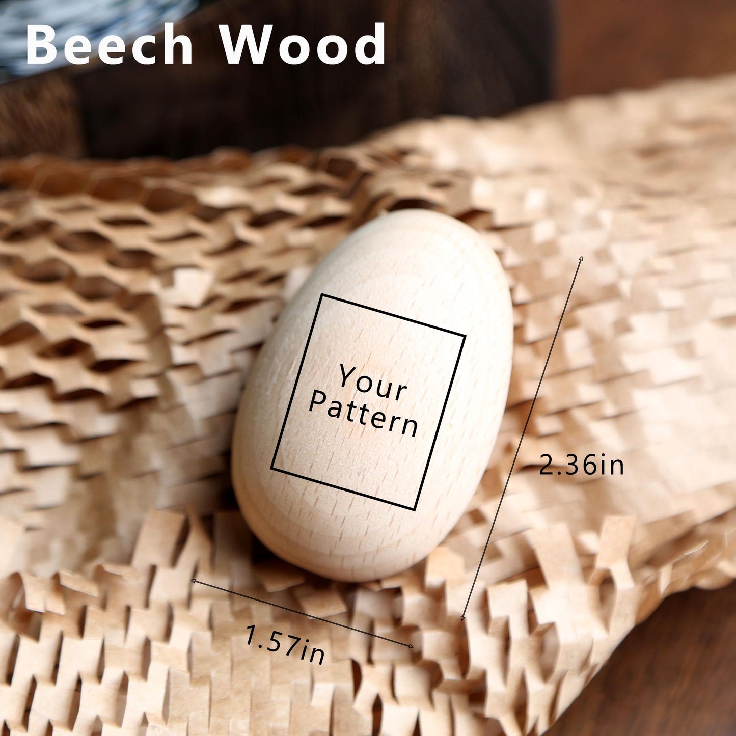 Personalized Engraved Beech Wood Easter Egg,Custom Wooden Egg Keepsake,Easter Gift for Kids,Baby’s First Easter,Unique Spring Décor