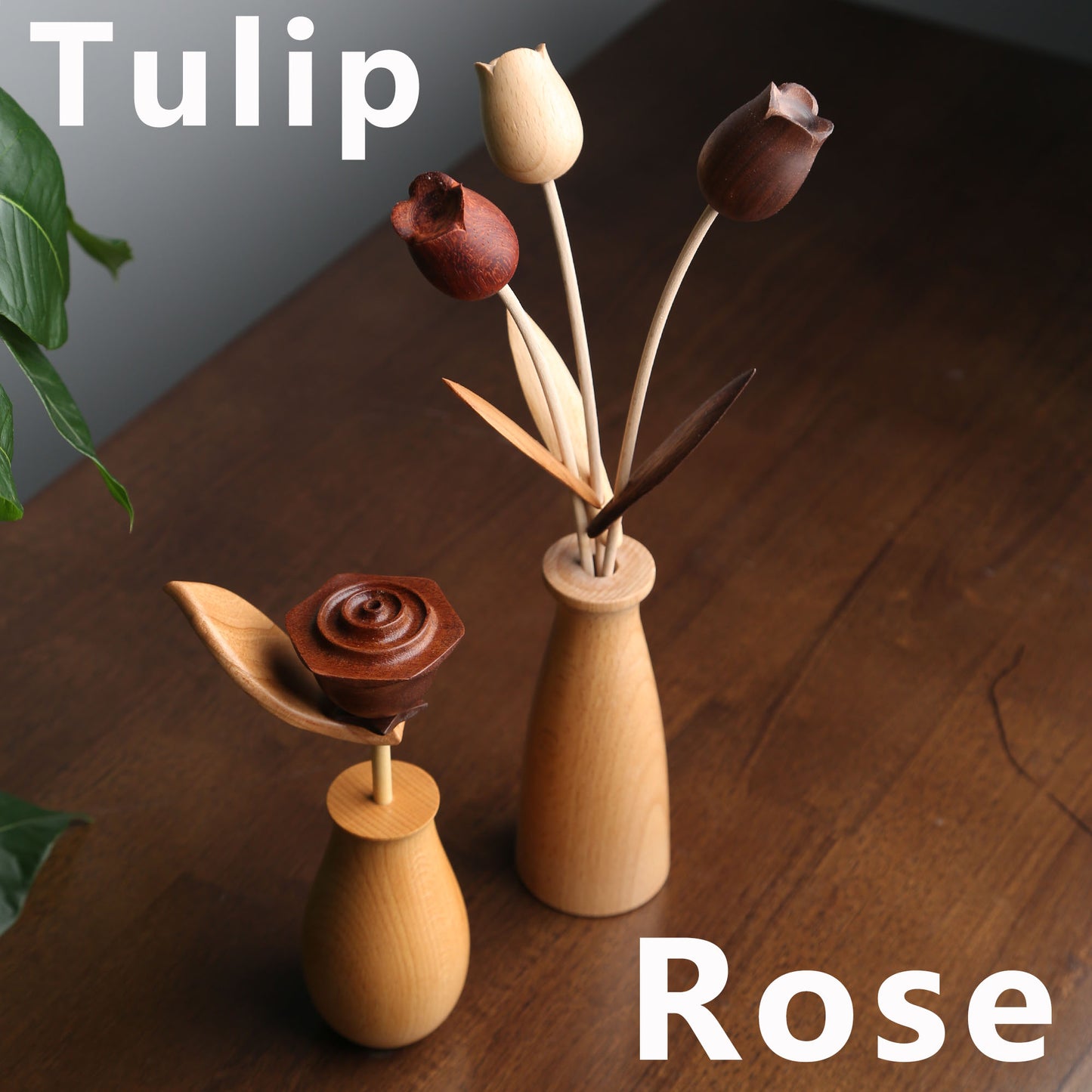 Personalized Wooden Essential Oil Diffuser,Rose/Tulip Aromatherapy Diffuser,Unique Home Décor,Unique Gift for Her & Essential Oil Lovers