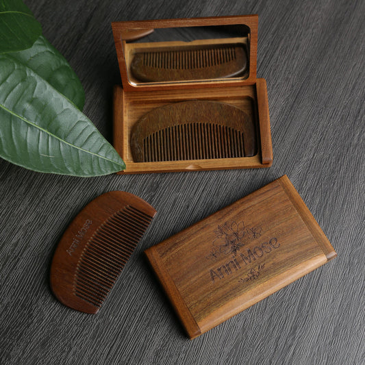Personalized Wooden Comb and Mirror Set,Custom Name Gift,Bridesmaid Gift,Bridal Shower Gifts,Wedding Gifts,Engraved Wooden Mirror for Mother