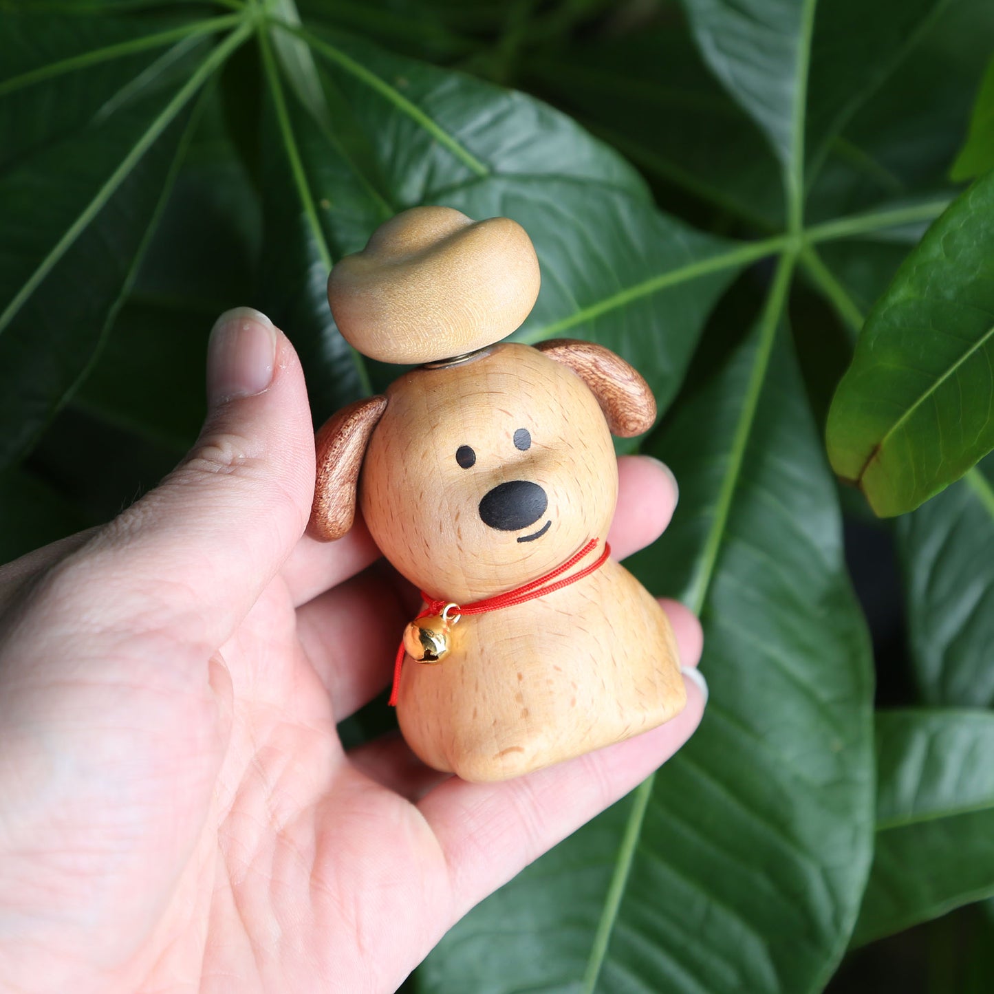 Personalized Wooden Dog Figurine with Gold Ingot,Lucky Feng Shui Desk Décor,Prosperity Puppy Ornament for Car or Office,Gift for Dog Lovers