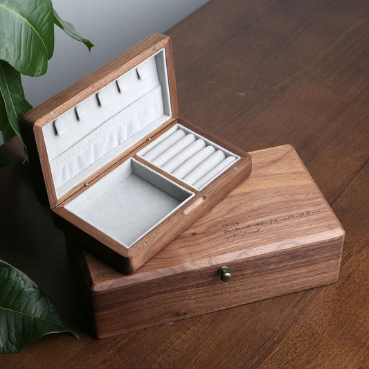 Custom Engraved Walnut Jewelry Box,Personalized Wooden Jewelry Organizer,Travel Case for Women,Bridesmaid Gift,Unique Gift for Her,for Mom