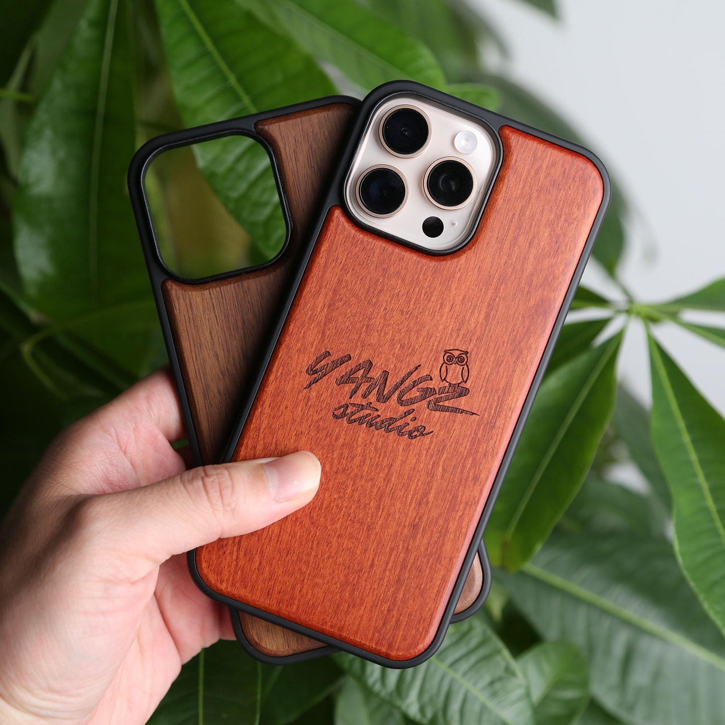 Wooden Phone Case,Customizable MagSafe Case for iPhone 16,15,14,13 Pro Max,Personalized Engraving,Premium Wooden Protection for iPhone