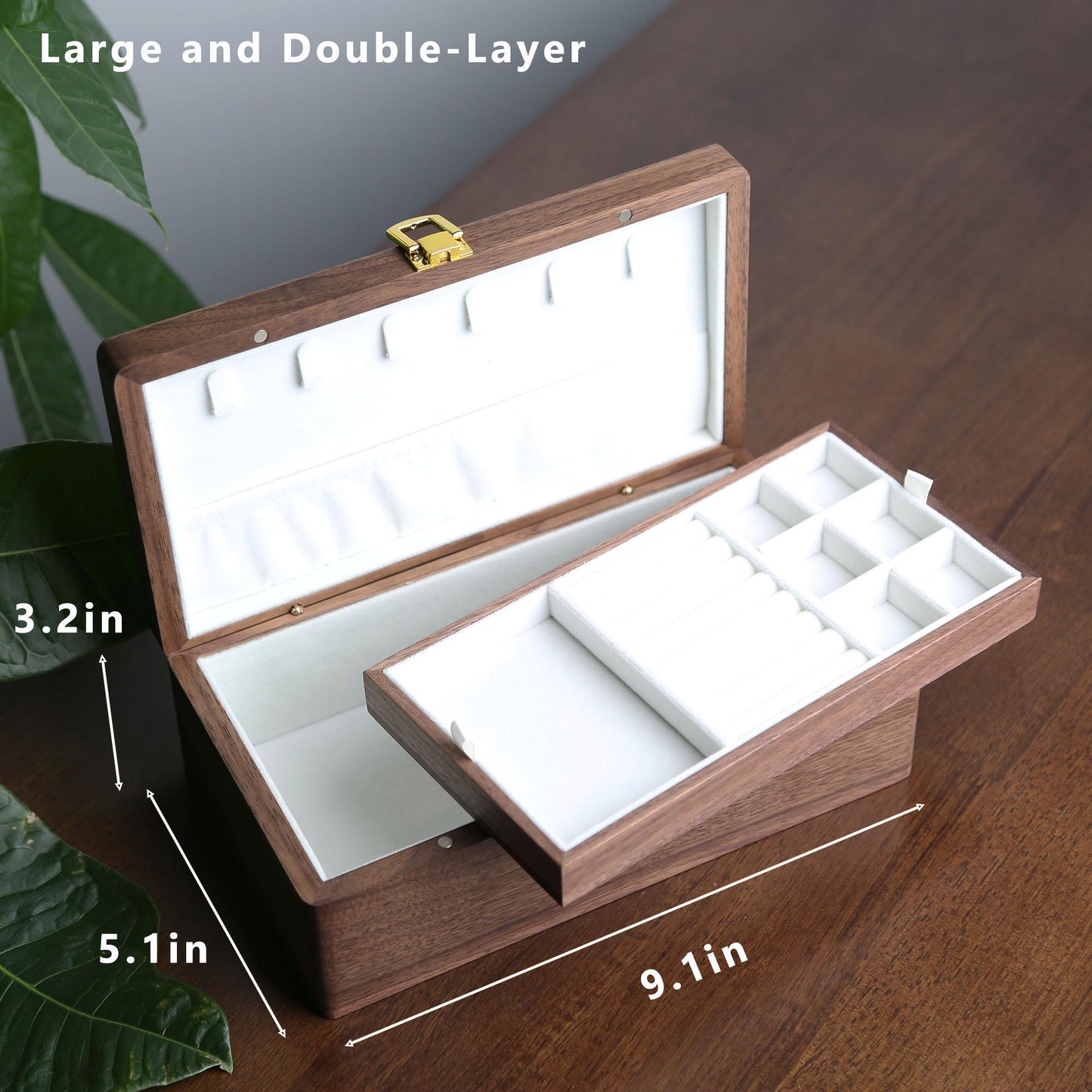 Custom Engraved Walnut Jewelry Box,Personalized Wooden Jewelry Organizer,Travel Case for Women,Bridesmaid Gift,Unique Gift for Her,for Mom