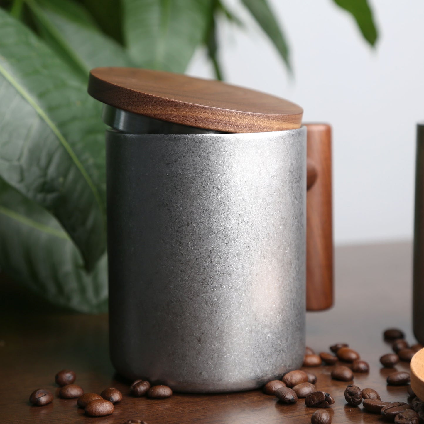 Vintage 304 Stainless Steel Outdoor Mug,Walnut Wood Lid and Handle, Personalized Travel Cup,Eco-Friendly Coffee Mug,Rustic Camping Gift Idea