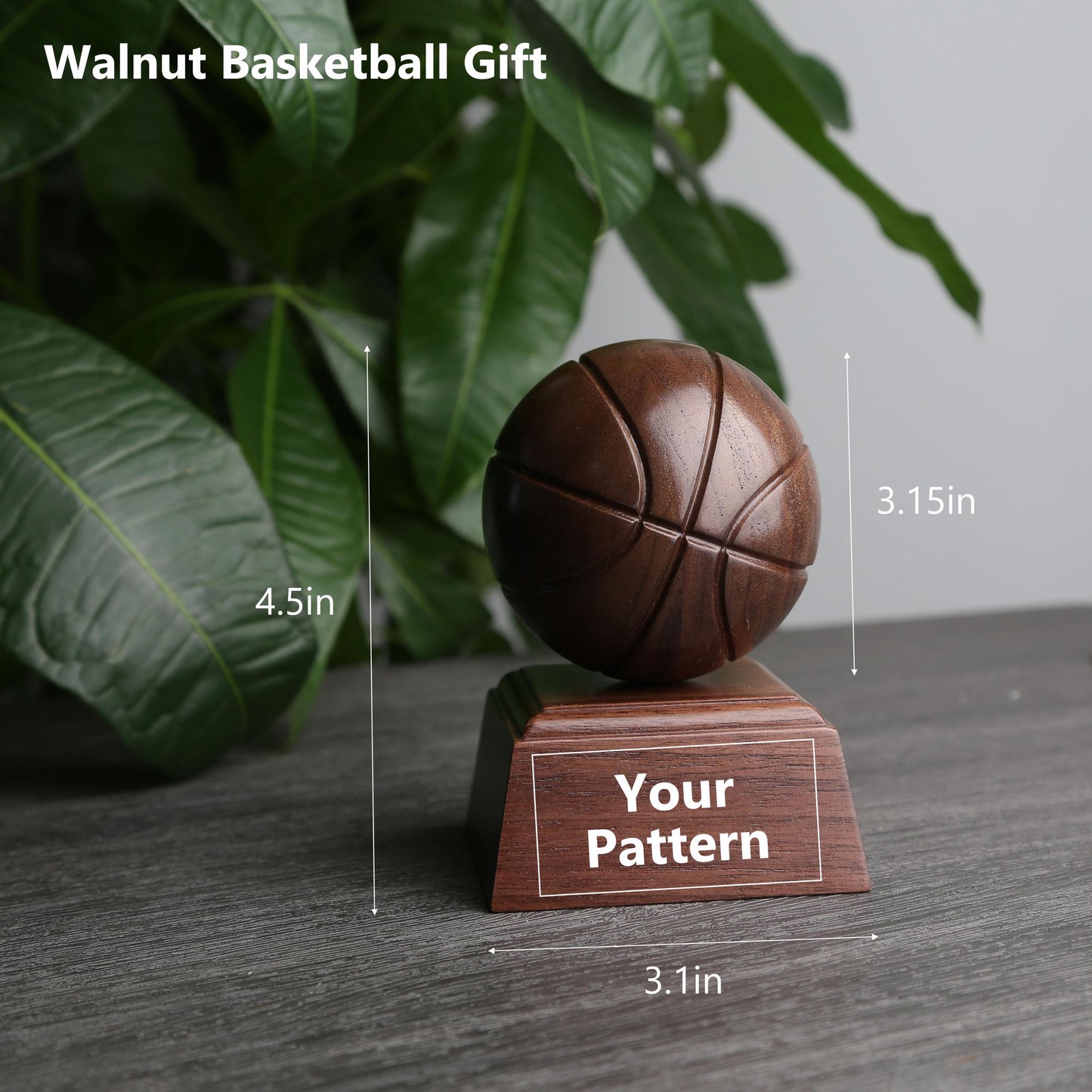 Walnut Basketball Ornament,Personalized Engraving,Gift for Boyfriend,Kids,Friends,Basketball Lovers,Sports Bedroom,Custom Gift for Fans