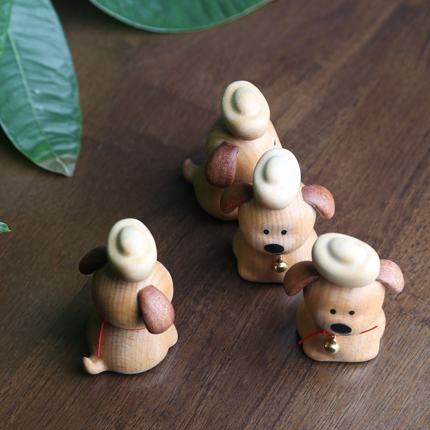 Personalized Wooden Dog Figurine with Gold Ingot,Lucky Feng Shui Desk Décor,Prosperity Puppy Ornament for Car or Office,Gift for Dog Lovers