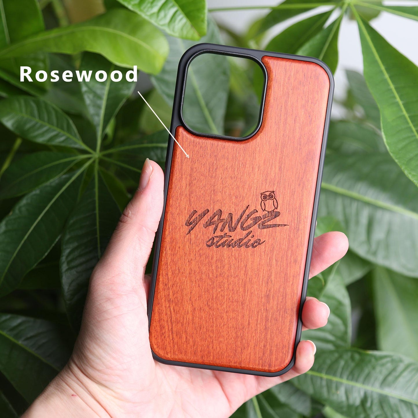 Wooden Phone Case,Customizable MagSafe Case for iPhone 16,15,14,13 Pro Max,Personalized Engraving,Premium Wooden Protection for iPhone