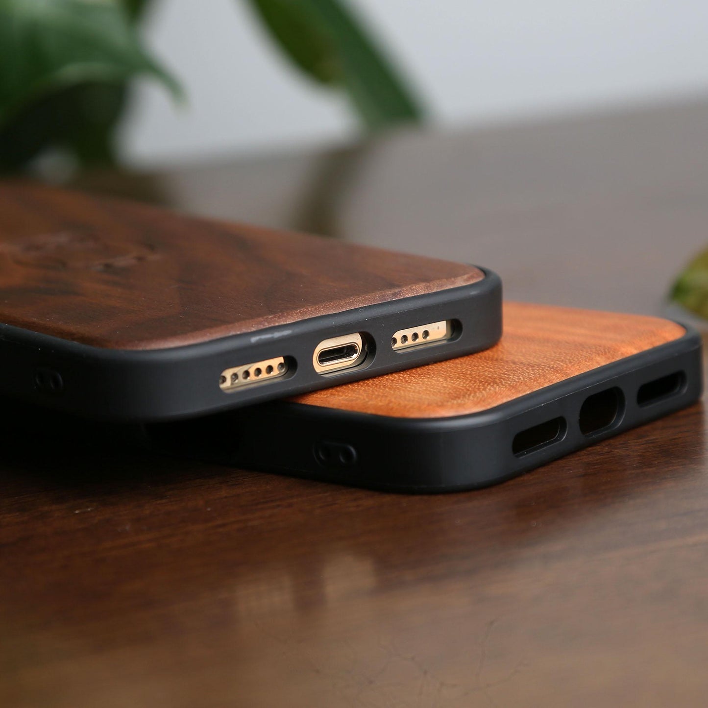 Walnut Wood Phone Case,Customizable MagSafe Case for iPhone 16,15,14,13 Pro Max,Personalized Engraving,Premium Wooden Protection for iPhone