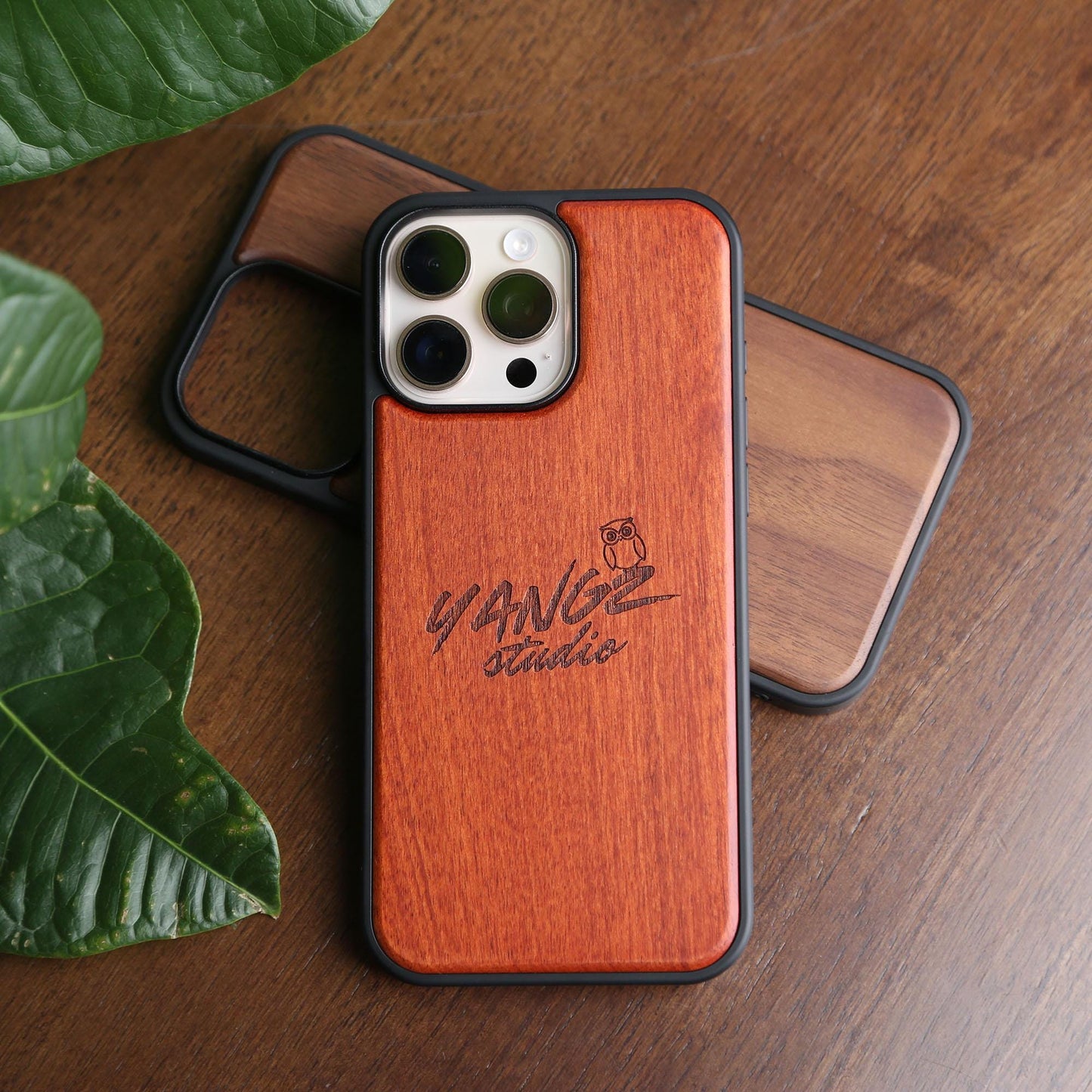 Wooden Phone Case,Customizable MagSafe Case for iPhone 16,15,14,13 Pro Max,Personalized Engraving,Premium Wooden Protection for iPhone