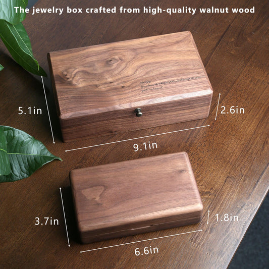 Custom Engraved Walnut Jewelry Box,Personalized Wooden Jewelry Organizer,Travel Case for Women,Bridesmaid Gift,Unique Gift for Her,for Mom