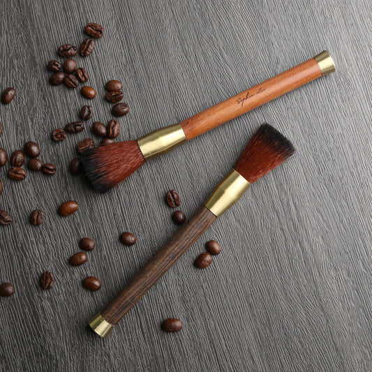 2pcs Wooden Coffee Dosing Brush for Grinder and Machine Cleaning,Custom Name Engraving,Ideal for Home,Coffee Shop/Bar,Gift for Coffee Lovers