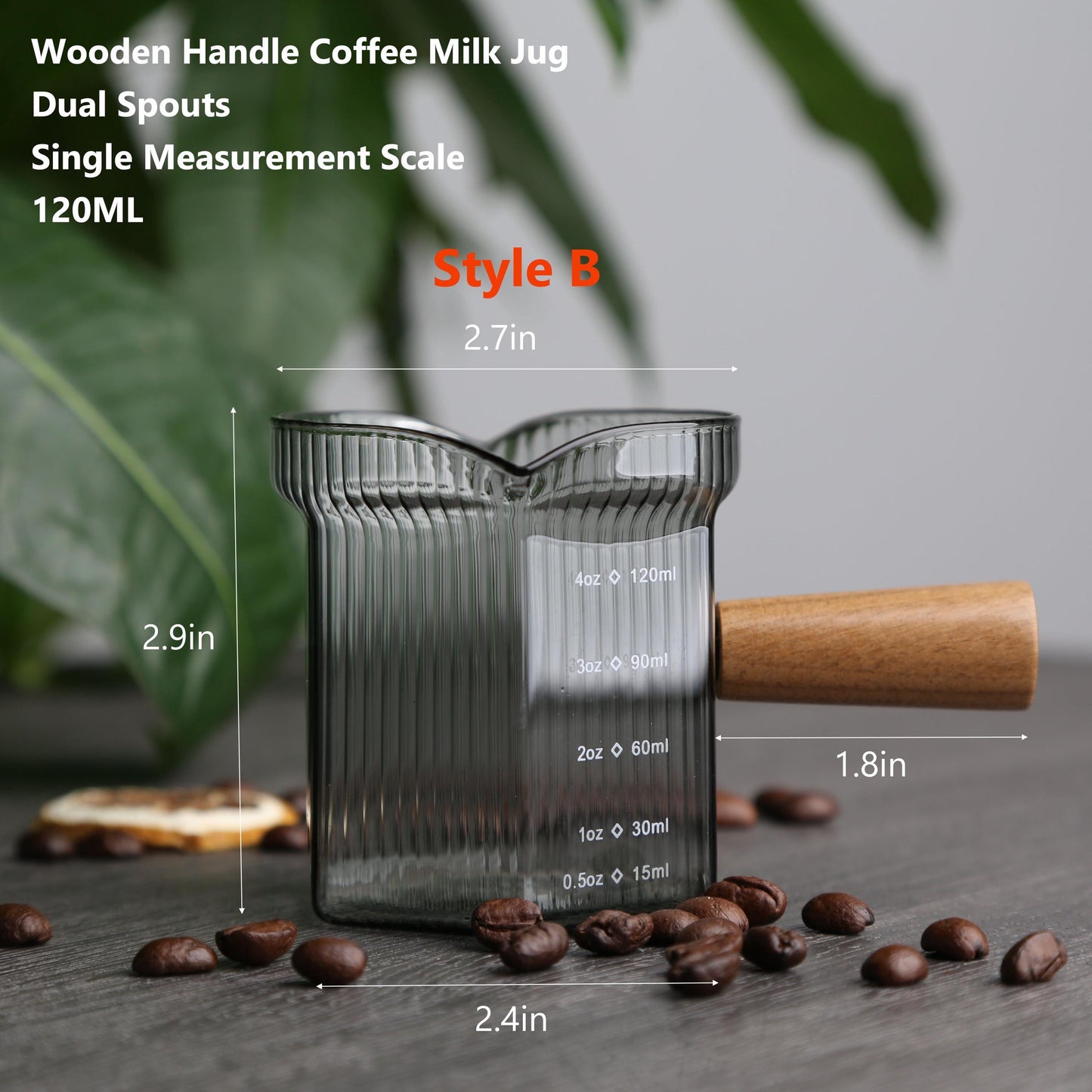 Personalized Milk Jug with Wooden Handle,Coffee Creamer Pitcher for Home & Coffee Shop,Unique Gift for Coffee Lovers,Custom Engraved Cup