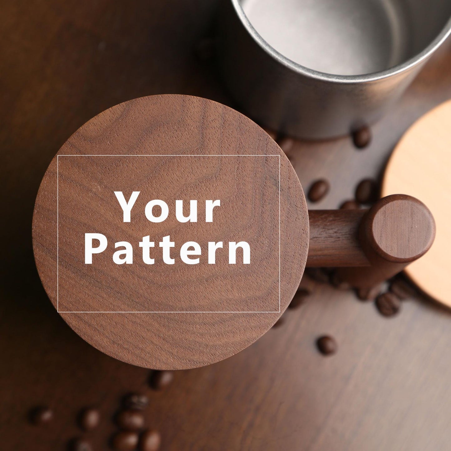 Vintage 304 Stainless Steel Outdoor Mug,Walnut Wood Lid and Handle, Personalized Travel Cup,Eco-Friendly Coffee Mug,Rustic Camping Gift Idea