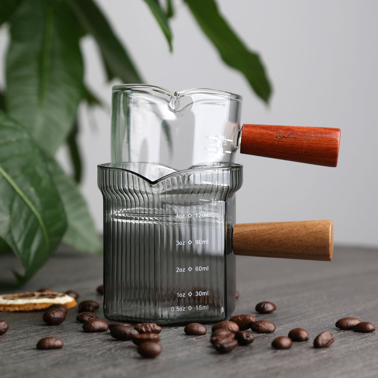 Personalized Milk Jug with Wooden Handle,Coffee Creamer Pitcher for Home & Coffee Shop,Unique Gift for Coffee Lovers,Custom Engraved Cup
