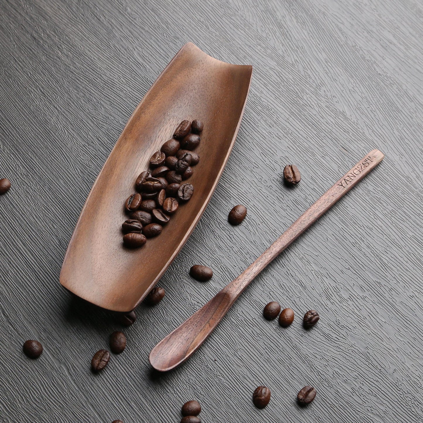 Walnut Coffee Dosing Tray,Coffee Dosing Cup,Personalized Vintage Design,Custom Name Option,Ideal for Home & Cafe Use,Gifts for Coffee Lovers