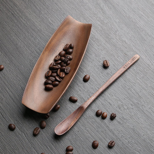 Walnut Coffee Dosing Tray,Coffee Dosing Cup,Personalized Vintage Design,Custom Name Option,Ideal for Home & Cafe Use,Gifts for Coffee Lovers