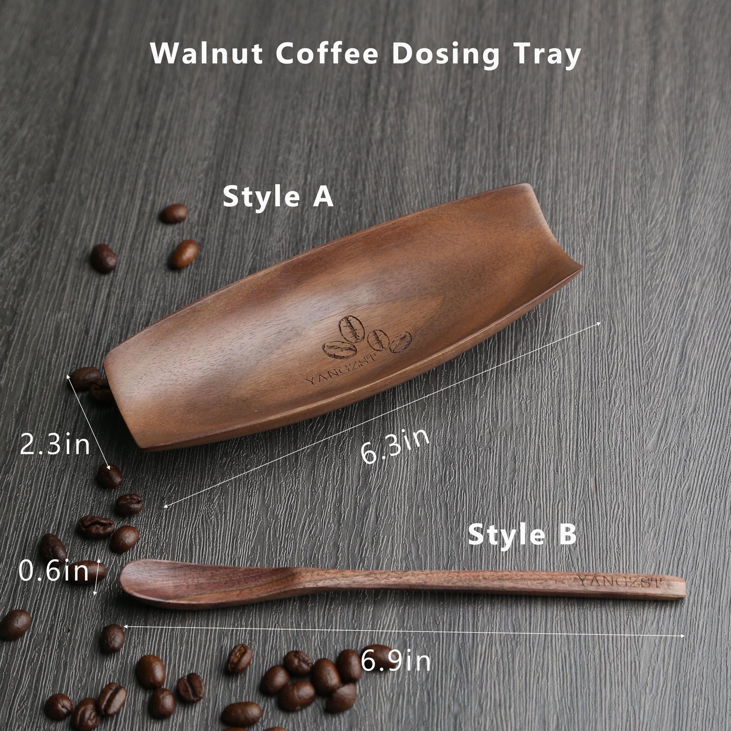 Walnut Coffee Dosing Tray,Coffee Dosing Cup,Personalized Vintage Design,Custom Name Option,Ideal for Home & Cafe Use,Gifts for Coffee Lovers
