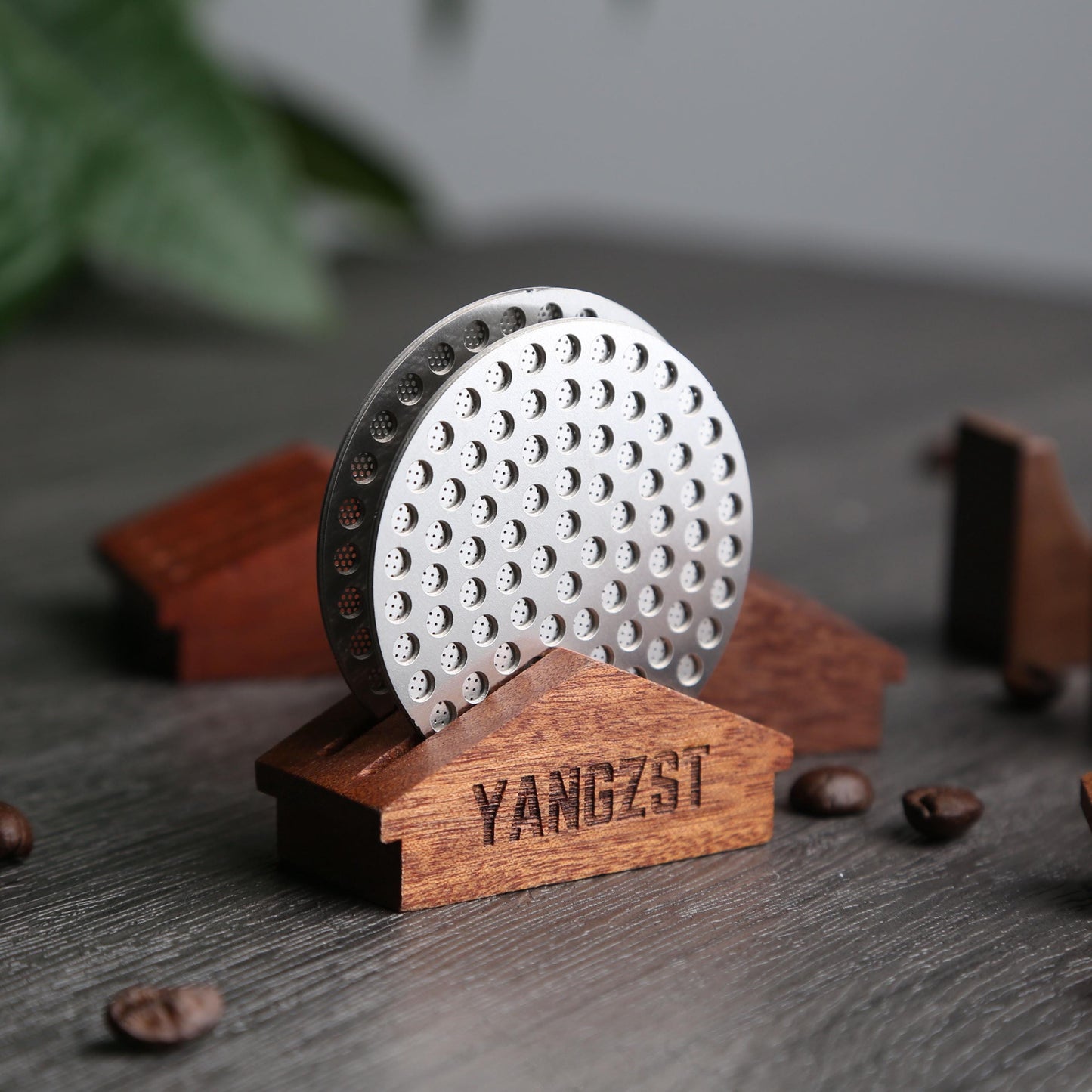 Wooden Espresso Puck Screen Stand,Coffee Tool Holder,Barista Tool,Custom Engraving Option,Ideal for Home & Coffee Shop Use,Eco-Friendly Gift
