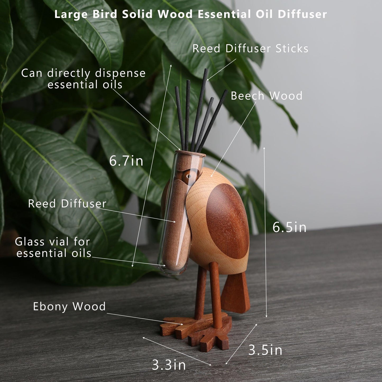 Personalized Wooden Essential Oil Diffuser,Large Bird-Shaped Aromatherapy Diffuser,Unique Home Décor,Unique Gift for Essential Oil Lovers