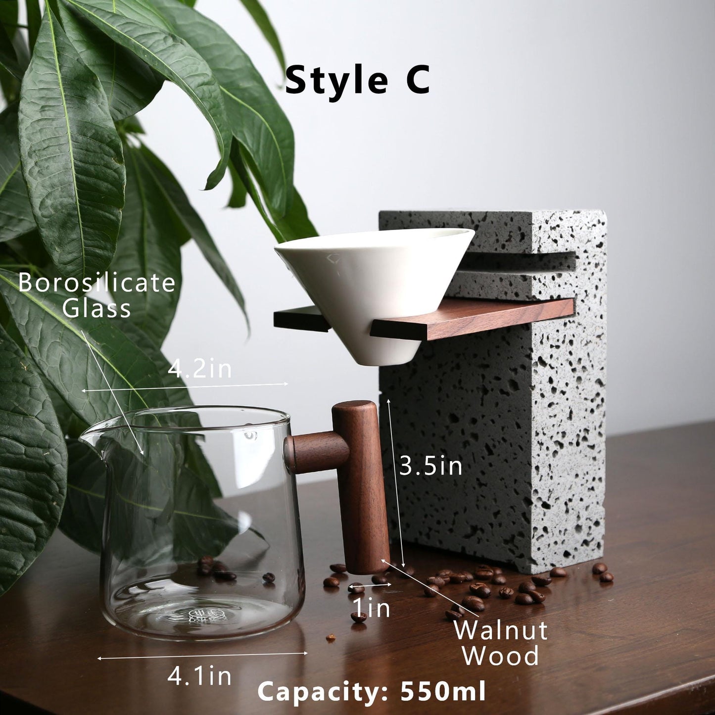 Volcanic Stone Pour Over Coffee Stand,Artistic Coffee Dripper Stand, Customizable Coffee Maker,Unique Gift Idea,Great for Home & Café Décor