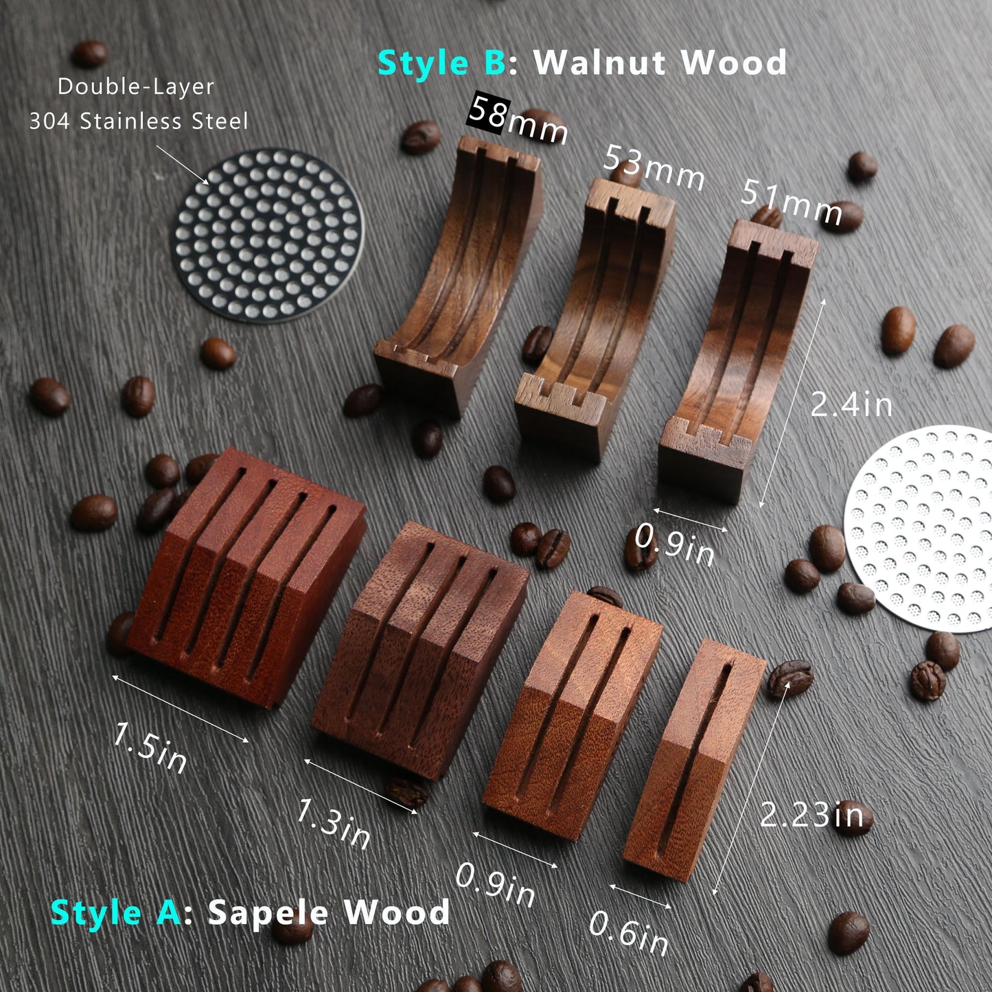 Wooden Espresso Puck Screen Stand,Coffee Tool Holder,Barista Tool,Custom Engraving Option,Ideal for Home & Coffee Shop Use,Eco-Friendly Gift