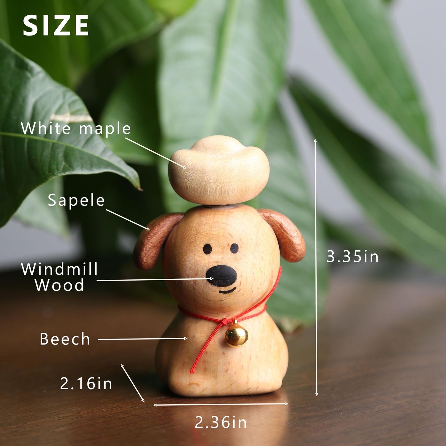 Personalized Wooden Dog Figurine with Gold Ingot,Lucky Feng Shui Desk Décor,Prosperity Puppy Ornament for Car or Office,Gift for Dog Lovers