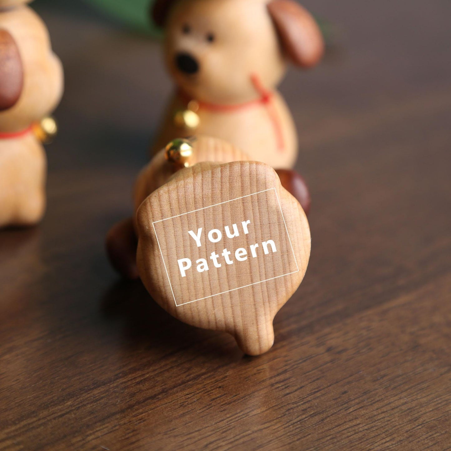 Personalized Wooden Dog Figurine with Gold Ingot,Lucky Feng Shui Desk Décor,Prosperity Puppy Ornament for Car or Office,Gift for Dog Lovers