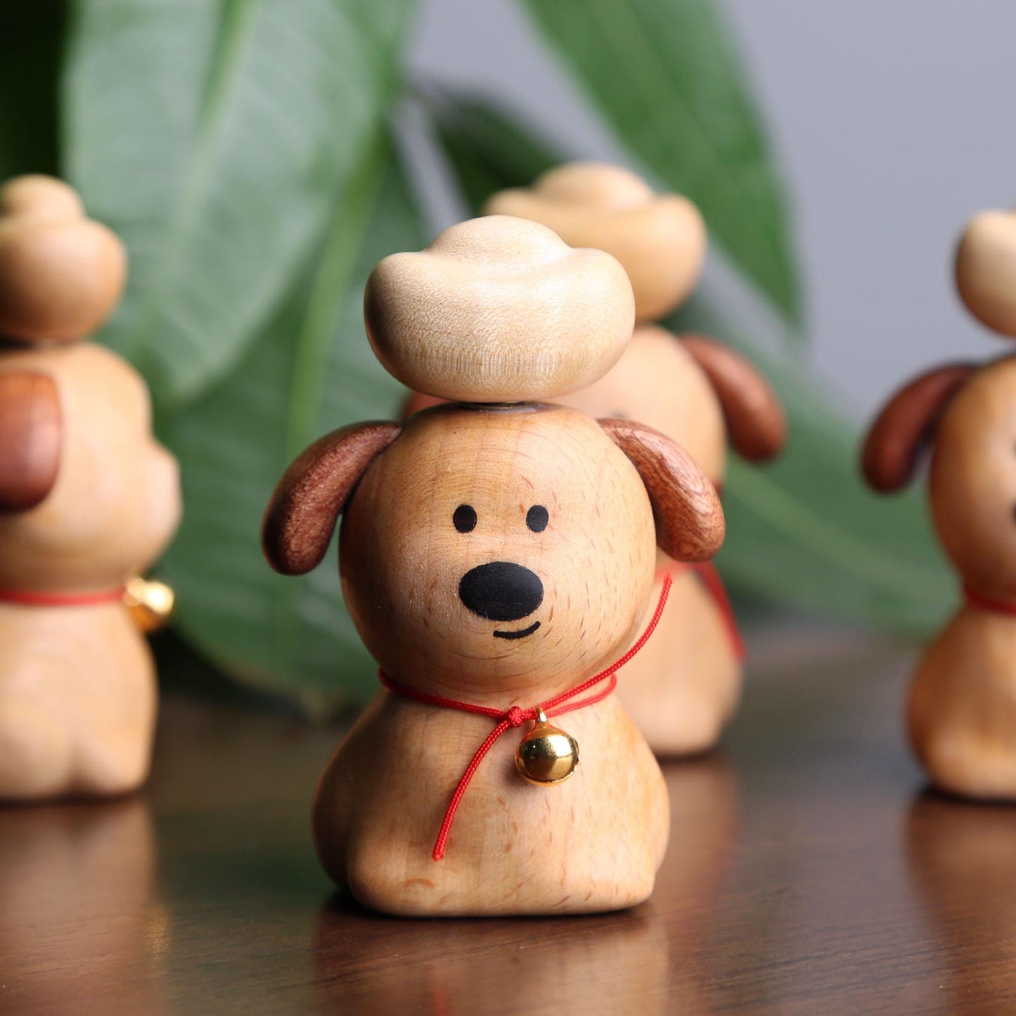 Personalized Wooden Dog Figurine with Gold Ingot,Lucky Feng Shui Desk Décor,Prosperity Puppy Ornament for Car or Office,Gift for Dog Lovers